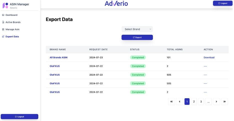 ASIN Manager Data Export