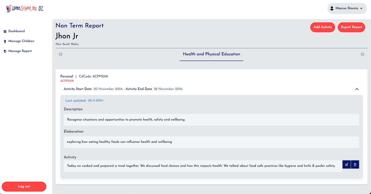 Home Schooling View Report