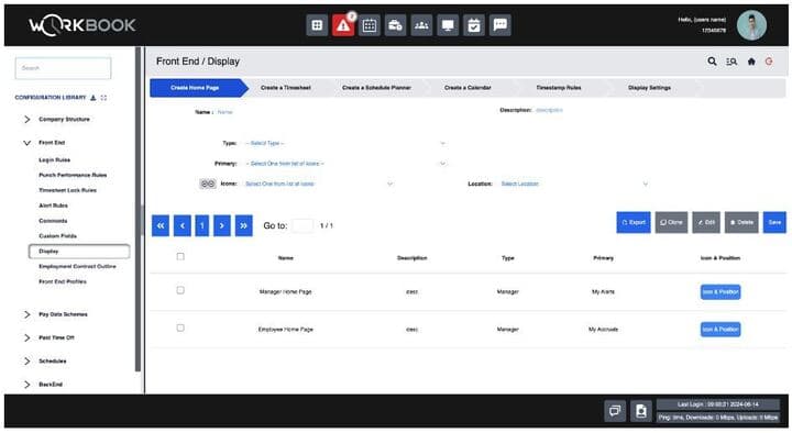 Work Book Customizable Main Dashboard