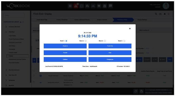 Work Book Time In/Out and Breaks Tracking